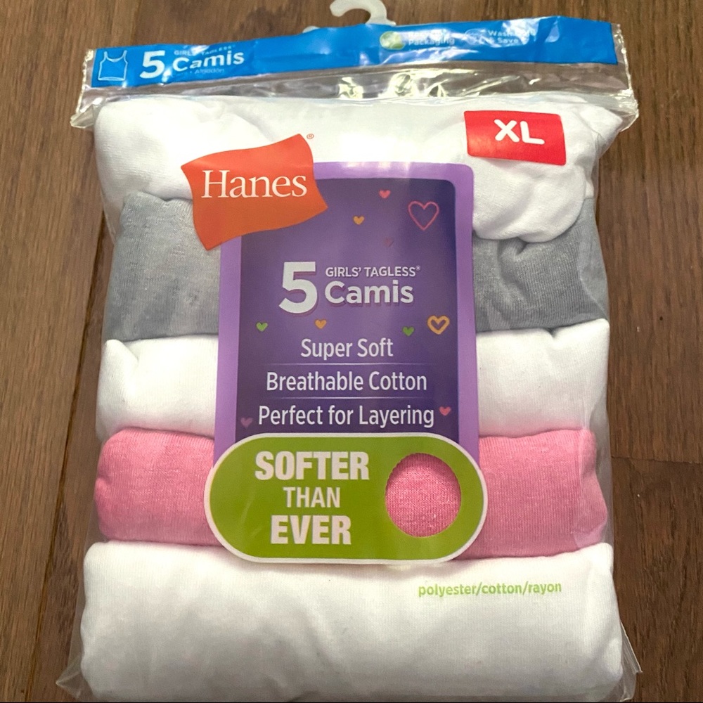 New Hanes girls tagless camis(5)